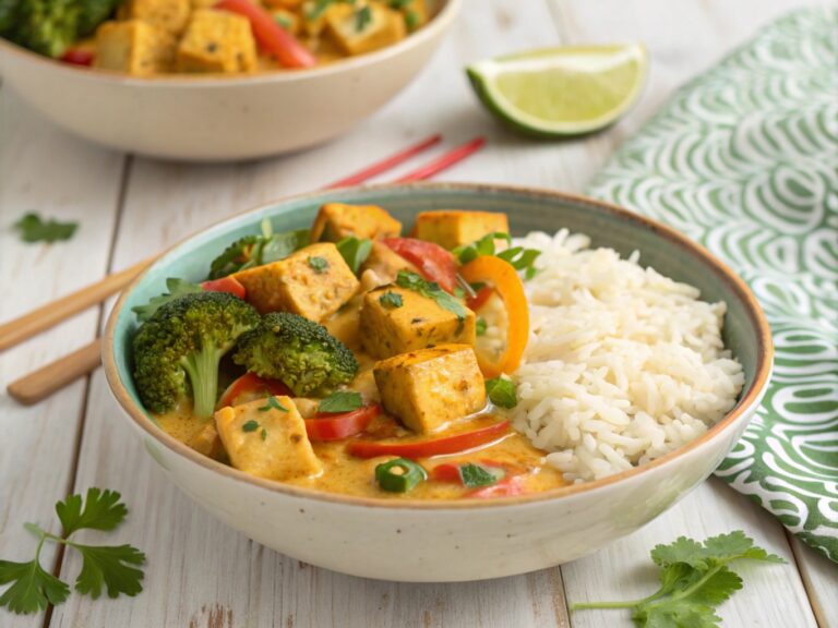 Vegan Coconut Tofu Rice Bowl Recipe